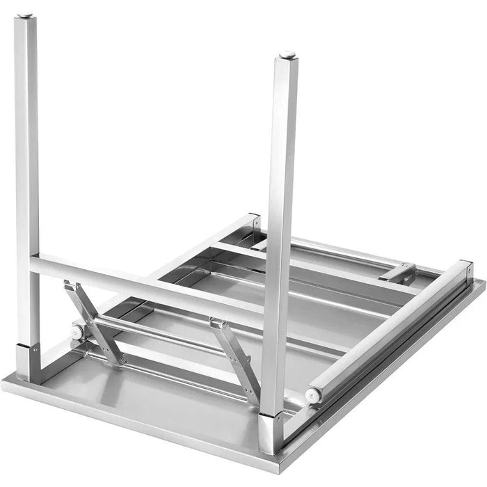 Compact Stainless Steel Folding Table - 36"x24" with Adjustable Height for Effortless Transport and Storage