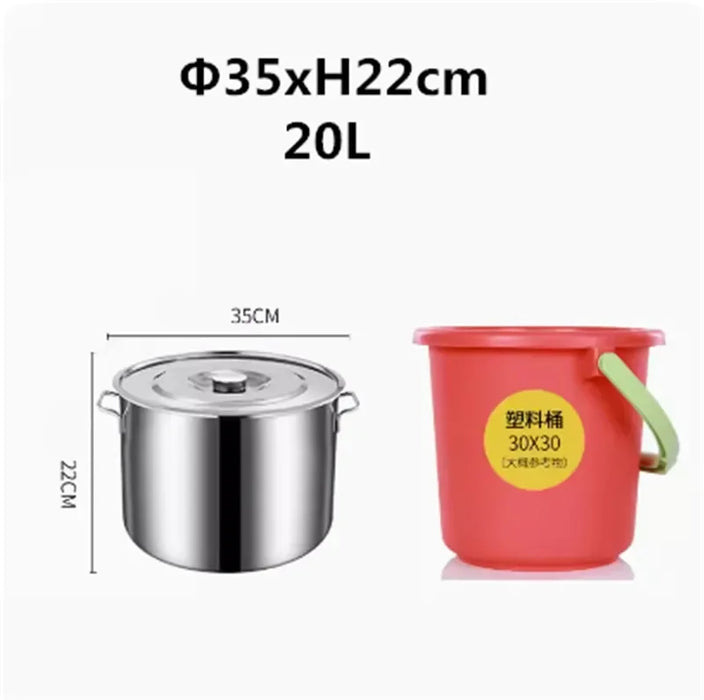 Stainless Steel Barrel Cookware Set - Multipurpose Cooking Pot with Convenient Cover Handle