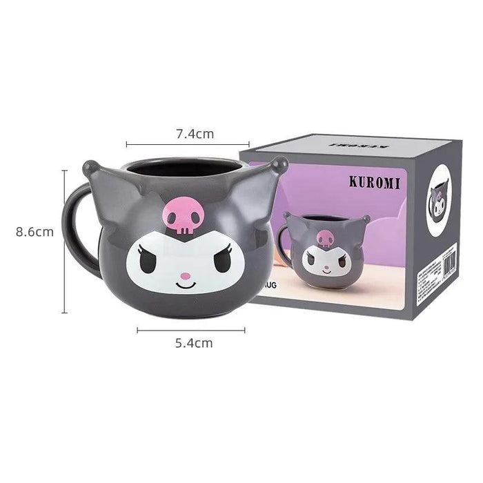 Kawaii Sanrio Characters Ceramic Coffee Cup - Cute Hello Kitty, Kuromi & My Melody Mug for Girls' Gifts, 500ml