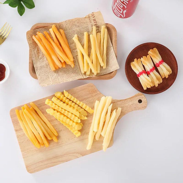 Creative French Fries Play Food Set - 10 Realistic Fake Potato Chips for Kids' Restaurant Role-Playing and Display