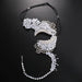 Zircon Crystal Geometric Rhinestone Elegance Masquerade Mask - Exquisite Women's Evening Accessory