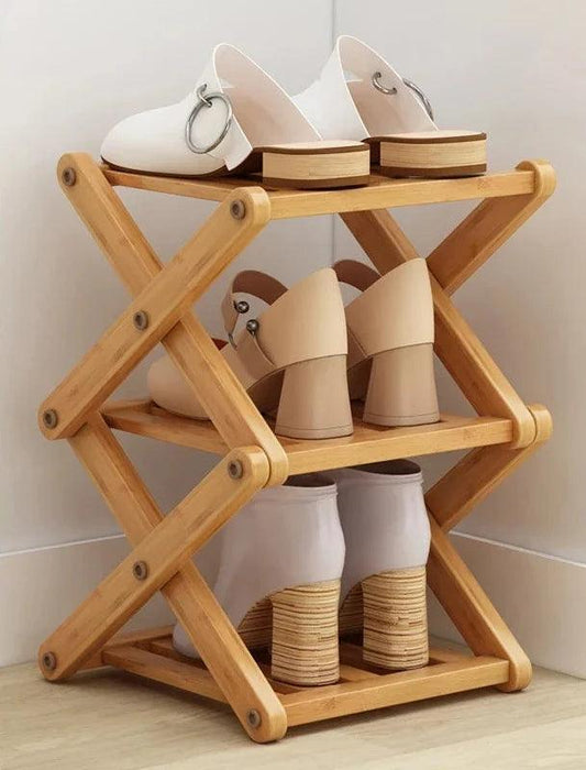 Stylish Multi-Tier Bamboo Footwear Organizer for Efficient Home Storage