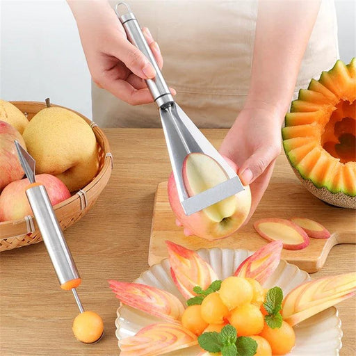 Artistic Apple Design Stainless Steel Fruit Carving Knife Set - Transform Your Fruit Displays