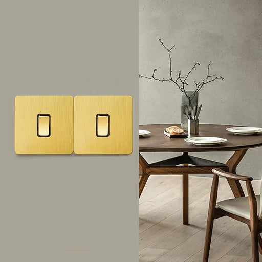 Luxurious Gold Dimmer Switch Set with USB Charging Port - Perfect for French/EU Plugs