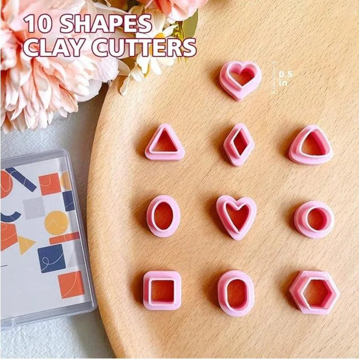 10-Piece DIY Geometric Clay Cutters for Unique Earring Designs - Soft Polymer Molds Set