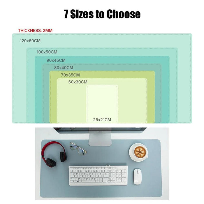 Premium Extra-Large Waterproof PU Leather Desk Protector - Multi-Purpose Mouse Pad for Office & Gaming with Anti-Slip Base