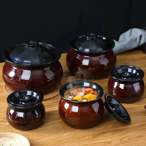 Versatile Clay Cooking Pots Set for Soups, Stews, Rice, Noodles, and Porridge - Sizes from 250ml to 800ml