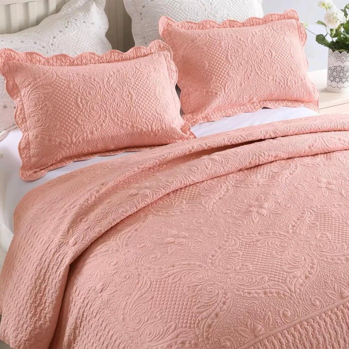 Elegant Euro-Style Embroidered Bedspread Set with Premium Cotton Filling - Versatile Summer Blanket and Mattress Cover