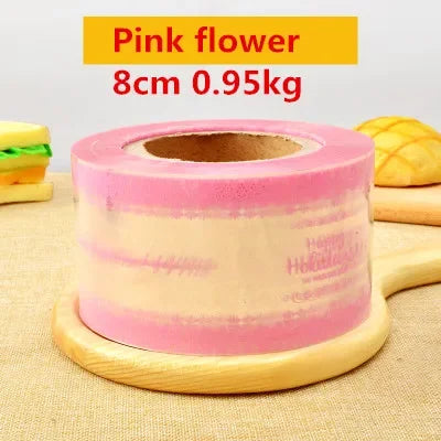 8cm Wide Transparent Plastic Mousse Cake Packaging Molds with Decorative Paper Pattern