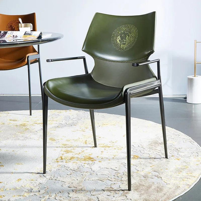 Sleek Modern Leather Dining Chair with Italian Flair