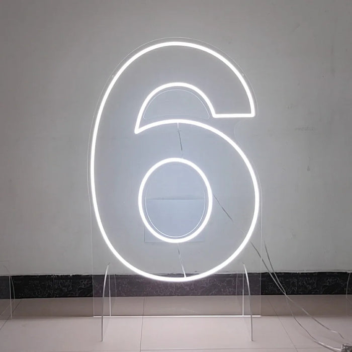 Customizable Neon LED Number Sign Set - Illuminated Decor for Events and Home