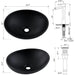 Elegant Oval Ceramic Sink Ensemble with Black Faucet and Stainless Steel Drain