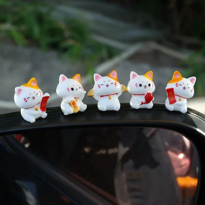 Lucky Cat Dashboard Charms - Maneki Neko Car Accessories for Good Fortune