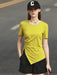 Chic Asymmetric Short Sleeve Tee - Women's Minimalist Top for Spring/Summer