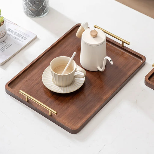 Rustic Wood Serving Tray - Versatile Decorative Platter for Stylish Home Organization