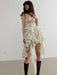 Trendy Women's Strapless Mini Dress with Ruffled Details and Asymmetrical Hem