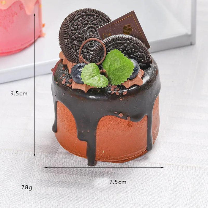 Realistic Faux Fruit Cake Model for Home Decor and Photography - 1PC FCYY-MIX2