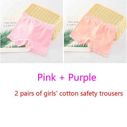 Adorable Cartoon Cotton Briefs for Girls - 2-Piece Underwear Set (Ages 2-11) in Solid Colors