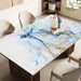 Elegant Marble-Print Leather Table Mat - Versatile Dining & Kitchen Protector