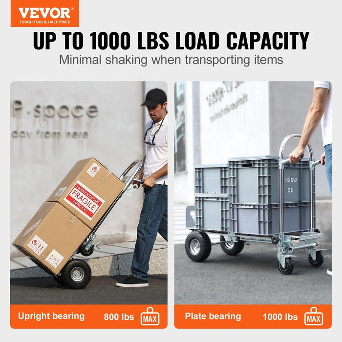 Versatile Heavy-Duty Aluminum Folding Hand Truck for Efficient Goods Transport on Any Terrain