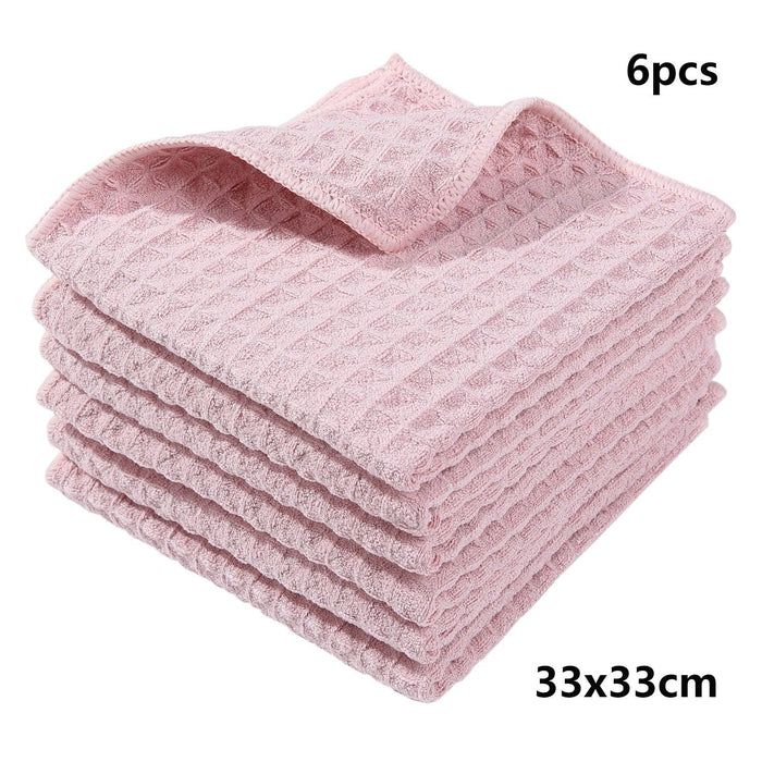 Homaxy Ultra-Soft 6-Pack Microfiber Cleaning Towels - Multi-Purpose Kitchen Essentials