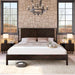 Rustic Golden Brown Acacia Wood Queen Bed Frame with Herringbone Headboard