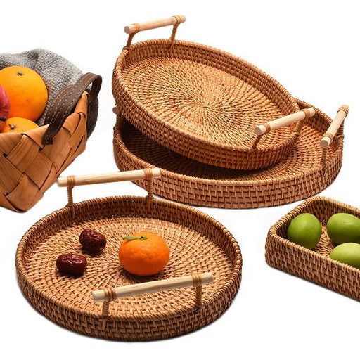 Elegant Woven Vine Fruit Bowl - Stylish Centerpiece and Multi-Functional Serving Tray for Home Decor