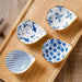 Set of 4 Charming Blue and White Porcelain Dipping Bowls for Sauces and Snacks