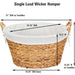 Woven Water Hyacinth Laundry Basket with Cotton Liner - Large Size