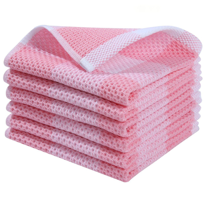 Elegant Cotton Waffle Weave Kitchen Towel and Scrubbing Pad Collection