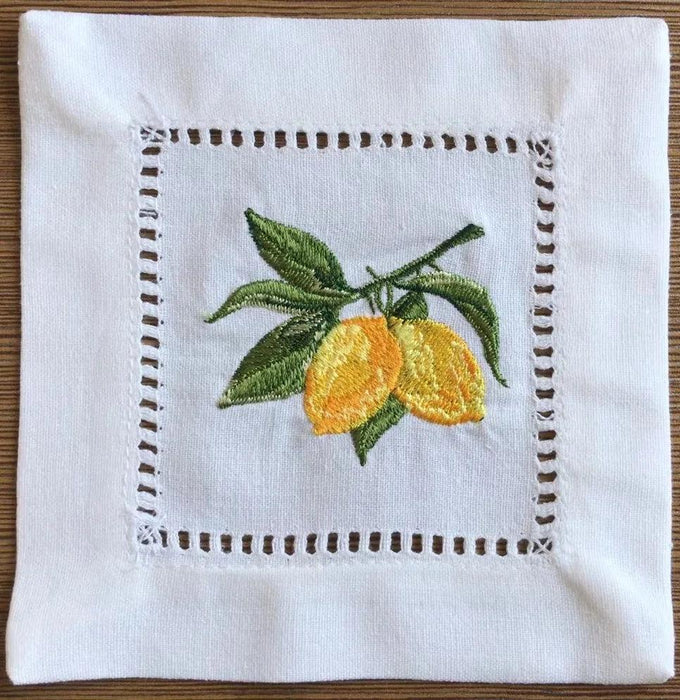 Elegant Lemon Lace Cocktail Napkin - Personalize Your Table with Style