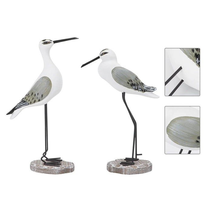 Coastal Elegance Wooden Seagull Decor - Set of 2 for Home and Garden