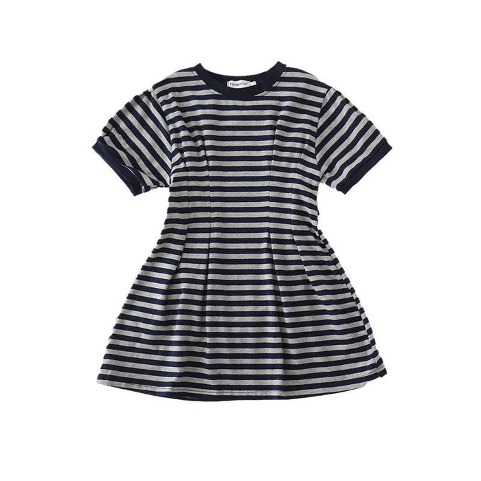 Chic Striped Family Matching Outfits for Parents and Kids in Trendy Korean Style