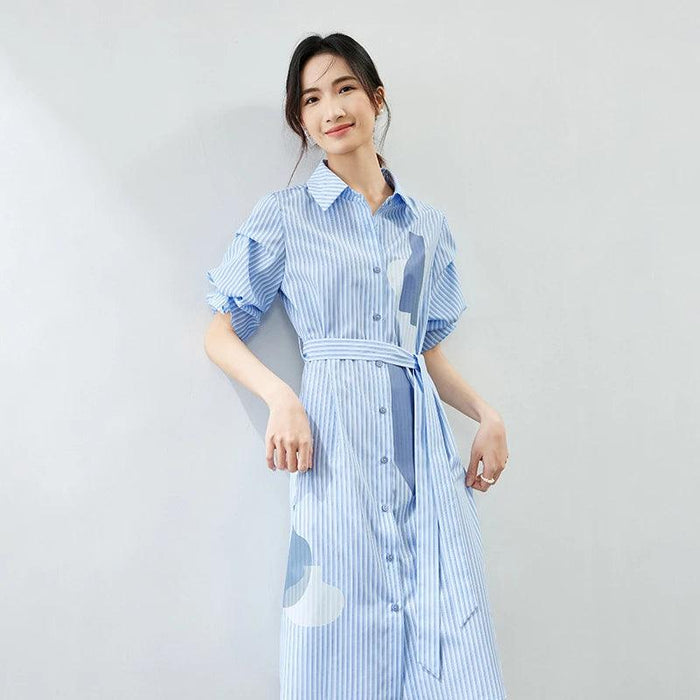 Chic Striped Summer Shirt Dress