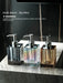 Sophisticated Square Hotel Glass Soap Dispenser with Polished Silver Pump for Contemporary Bathrooms