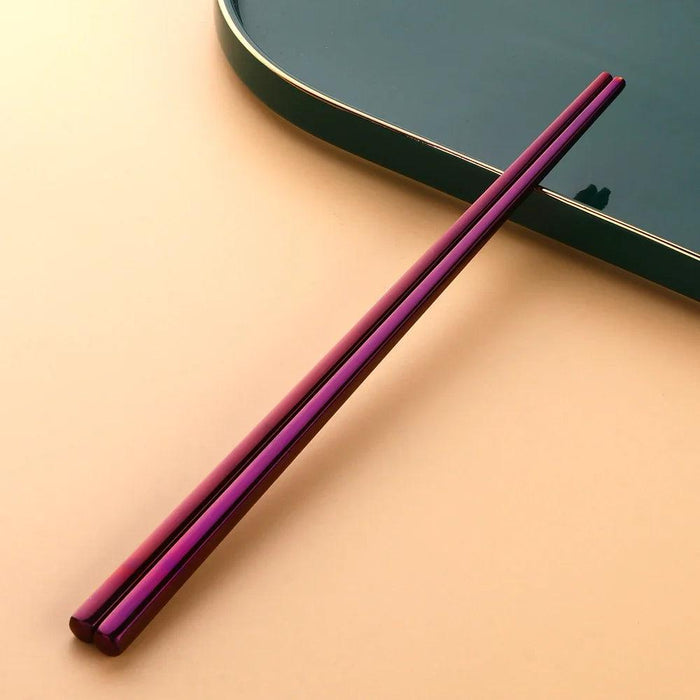 Sleek and Sturdy Stainless Steel Chopsticks - Ergonomic Non-Slip Grip for Sushi and Asian Cuisine