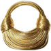 Lavish Gold Handcrafted Hobo Bag Set with Stylish Rope Accents