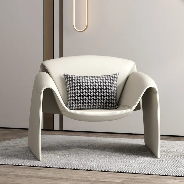 Nordic Elegance: Space-Efficient Leather Armchair for Contemporary Homes