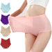 Chic Plus Size High Waist Ice Silk Seamless Briefs for Women - Shaping Underwear with Abdomen and Hip Enhancing Features