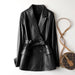 Elegant MIDI Cut Genuine Leather Jacket for Women - Flattering and Timeless Design