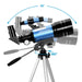 70mm Portable Astronomy Telescope Kit with Interchangeable Eyepieces, Adjustable Tripod, and Barlow Lens - Perfect for Budding Stargazers and Space Enthusiasts