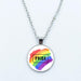 Vibrant Customizable Rainbow Glass Pendant Necklace for Love and Pride Celebration