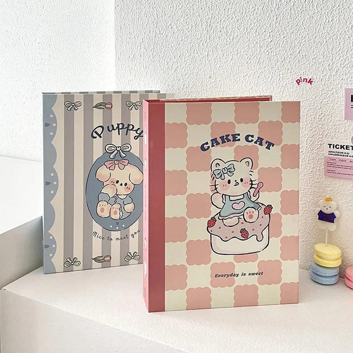 Adorable A5 Kawaii Biscuit Bear Photocard Organizer with Protective Dust Cover for Kpop Enthusiasts