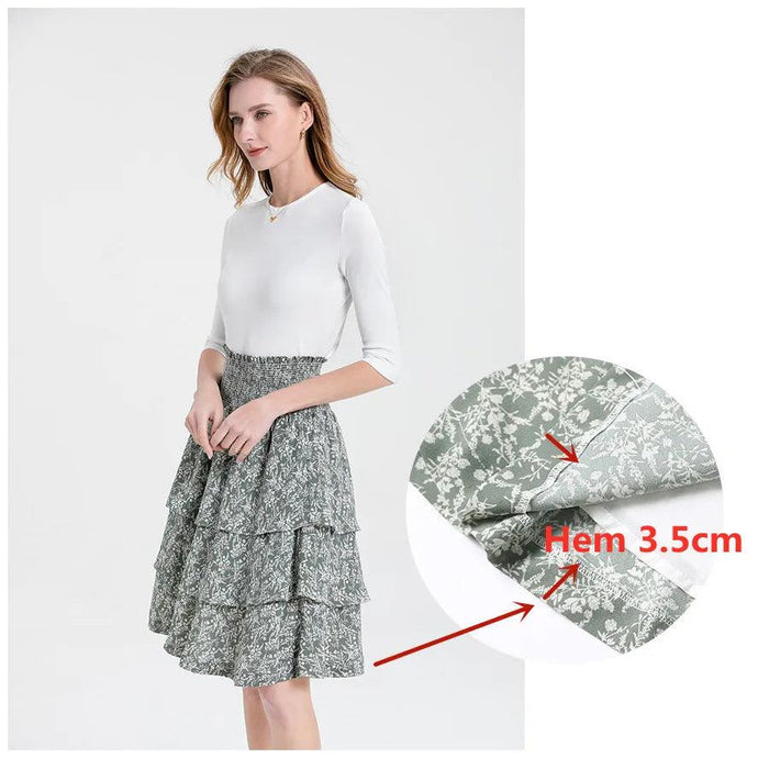 Chic Summer Smocking Skirt Sets in High-Elastic Chiffon Fabric