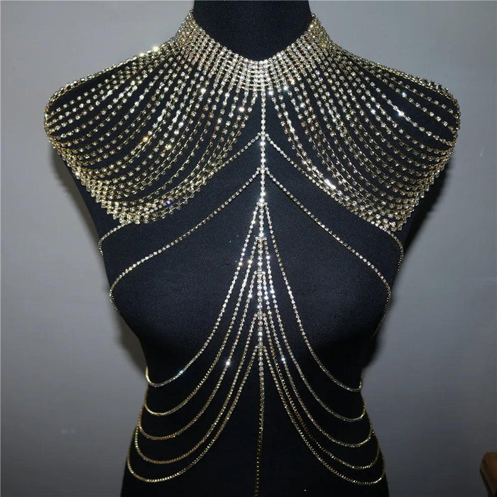 Versatile Glamour Crystal Body Chain Necklace for Any Occasion