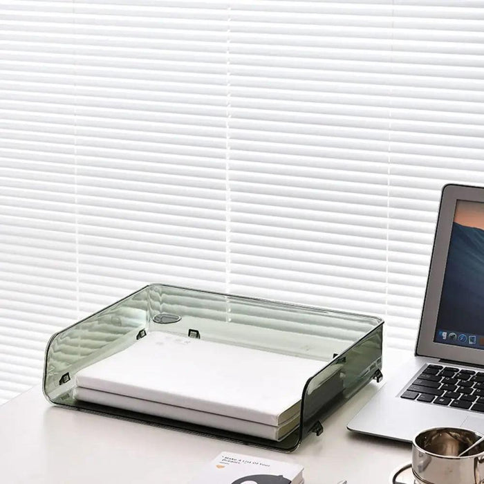 Transparent Acrylic A4 File Storage Organizer - Stackable Desktop Rack for Papers and Magazines