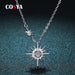 Sunburst Serenity Sterling Silver Necklace with Lab-Grown Diamond Hexagram Pendant: Chic Jewelry for Women