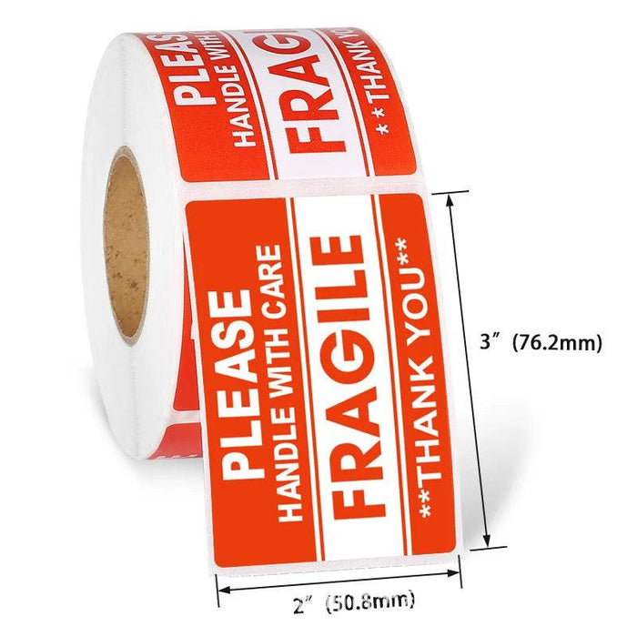 100PCS Premium Fragile Shipping Stickers - High-Visibility Handle with Care Labels