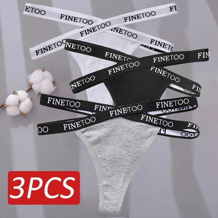 3-Pack Women's Sexy High Waist Cross Strap Cotton G-String Panties