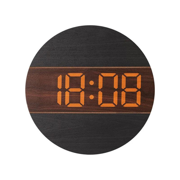 Creative Wooden Digital Wall Clock with Automatic Brightness Adjustment